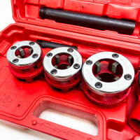 KATSU 318504, Plumbers Pipe Threading Kit, Manual Threader Set, Steel, 4 Dies: 1/2", 3/4", 1", 1-1/4", for Water and Gas Pipes.