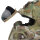 CP tactical helmet, fully equipped with mask, headphones, goggles and anti-fog fan for airsoft and paintball.
