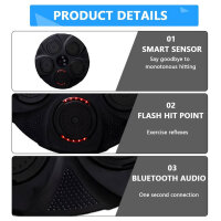 Music Bluetooth Boxing Machine, Electronic Box with LED, USB Rechargeable, Decompression, Promotes Hand-Eye Reaction, Black.