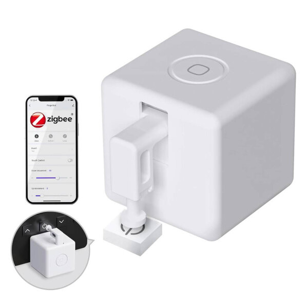 MOES ZigBee Fingerbot Plus, Smart Switch, Touch-Steuerung, benötigt MOES Gateway für Alexa, Google Home, Timer-Funktion.