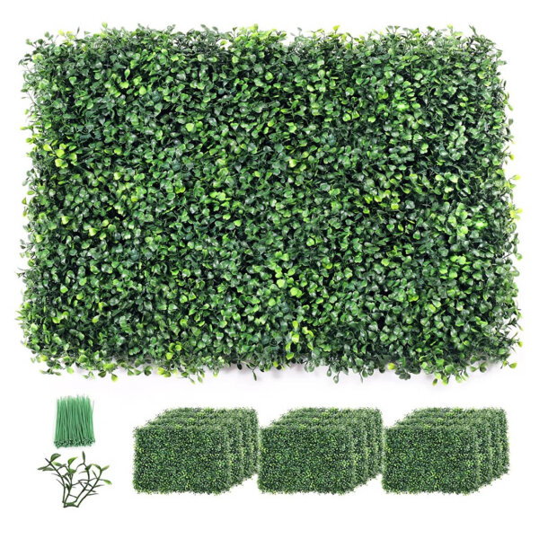 bimiti artificial plant wall 12 pieces, UV protected hedge, ideal for garden, wedding, indoor & outdoor decoration.