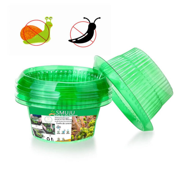 SMUJU, Ø 24 cm, Schneckenschutz, 25 Teile, grün, schützt Salat und Kohl vor Tierschäden, anti-Leuchten.