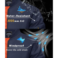 MAGCOMSEN mens transitional jacket, XXL, bomber jacket, warm, fleece, windproof, outdoor, dark blue, with sleeve pocket.