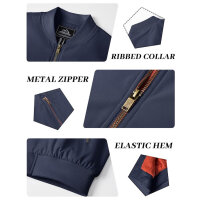 MAGCOMSEN mens transitional jacket, XXL, bomber jacket, warm, fleece, windproof, outdoor, dark blue, with sleeve pocket.