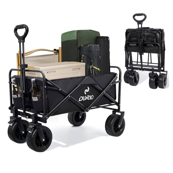 Century Star handcart, foldable, all-terrain, 150 kg load capacity, brake, large capacity, ideal for the beach and garden.