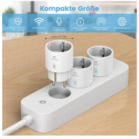 WLAN Smart Steckdose ET20 2er Pack, Mini Steckdose mit Strommessung, Alexa & Google Home kompatibel, 16A, Fernzugriff, Zeitplan, 2,4-G-Hz.
