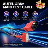Autel OBD2 Haupttestkabel 1.7m, 16-polig, kompatibel mit MK808S, MX808, DS708, MS906, für präzise Fahrzeugdiagnose.