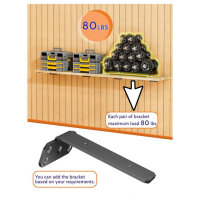 SKYSEN Regalhalterung 20cm, T-Form, 6 Stück, robuste Metallkonstruktion, schwerlastfähig, ideal für Küche und Garage, schwarz.