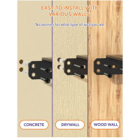 SKYSEN Regalhalterung 20cm, T-Form, 6 Stück, robuste Metallkonstruktion, schwerlastfähig, ideal für Küche und Garage, schwarz.