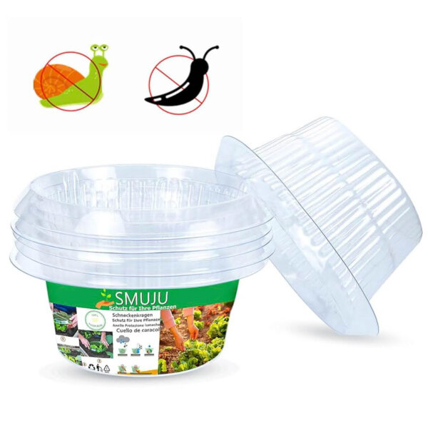 SMUJU snail collar, Ø 24 cm, snail protection rings, transparent, protects lettuce and cabbage from snails.