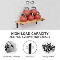 Skysen Shelf Support 28 cm, Set of 4, Floating, Robust Metal Supports, Heavy Duty Shelf, Ideal for Kitchen and Garage, Black.