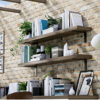 Skysen Shelf Support 28 cm, Set of 4, Floating, Robust Metal Supports, Heavy Duty Shelf, Ideal for Kitchen and Garage, Black.