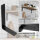 Skysen Shelf Support 28 cm, Set of 4, Floating, Robust Metal Supports, Heavy Duty Shelf, Ideal for Kitchen and Garage, Black.
