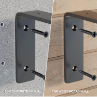 Skysen Shelf Support 23 cm, 4 pieces, floating, sturdy metal supports, ideal for kitchen and garage, black.