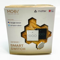 MOES Smart Light Switch, 2 Gang, Flush-Mounted, Wifi, Compatible with Apple Home, Alexa, Google Home, requires neutral wire.