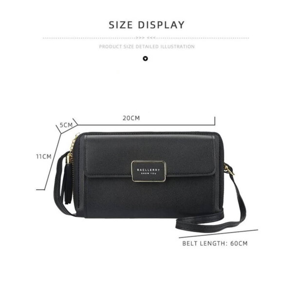 Yixuan womens shoulder bag, cell phone wallet, with zipper, card slots, adjustable shoulder strap, for large cell phones.