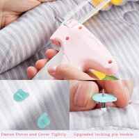 Quick Clothing Fixer, Mini Sewing Machine, Gun for Clothes, Pink, Compact, Ideal for Quick Repairs and Adjustments.