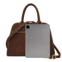 Travistar suede tote bag, retro handbag, large, faux...