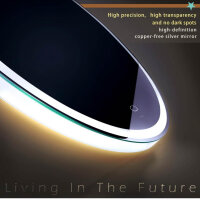 KWW 600mm LED bathroom mirror, round MMAquillaje mirror, adjustable color temperature, fools light, wall mounted with touch control.