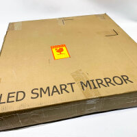 KWW 600mm LED bathroom mirror, round MMAquillaje mirror, adjustable color temperature, fools light, wall mounted with touch control.