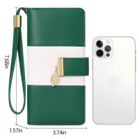 GOIACII womens wallet, leather, RFID blocking, large capacity, 11 card slots, change compartment, stylish and functional.