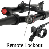 Lanxuanr gepolsterte Gabel, 100 mm, für Bergbikes, Magnesiumlegierung, 26/27,5/29 Zoll, 9 mm Achse, Scheibenbremse, Verlängerungsregulation.