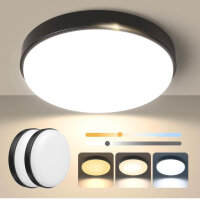 OOWOLF ceiling light 24W, LED, dimmable, 23cm, 3000k/4000k/5000k, flat, set of 2, ideal for living room, bathroom and kitchen.