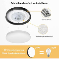 OOWOLF ceiling light 24W, LED, dimmable, 23cm, 3000k/4000k/5000k, flat, set of 2, ideal for living room, bathroom and kitchen.