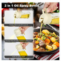 EnthuLove Ölsprüher, 470ml, Ölsprüher, 2-in-1 Set, für Speiseöl und Olivenöl, ideal für Heißluftfritteuse, 2 Stück in Weiß.