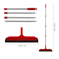 Mitclear water squeegee, adjustable handle 124cm, foam squeegee for wet floors, ideal for shower, bathroom, kitchen, removes pet hair.