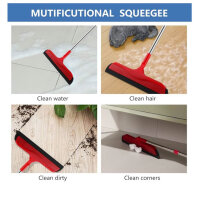 Mitclear water squeegee, adjustable handle 124cm, foam squeegee for wet floors, ideal for shower, bathroom, kitchen, removes pet hair.