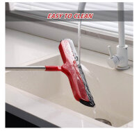 Mitclear water squeegee, adjustable handle 124cm, foam squeegee for wet floors, ideal for shower, bathroom, kitchen, removes pet hair.