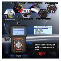 OBD2 Diagnosegerät, Car Code Reader, Fehlercode Scanner, unterstützt alle OBDII Protokolle, überprüft Motorkontrollleuchte.