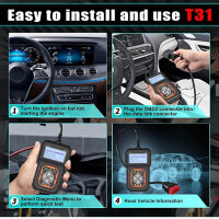 OBD2 Diagnosegerät, Car Code Reader, Fehlercode Scanner, unterstützt alle OBDII Protokolle, überprüft Motorkontrollleuchte.