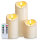 Homemory, LED-Kerzen, wasserdicht, flammenlos, mit Timer und Fernbedienung, 3er-Set für Hochzeiten und Deko.