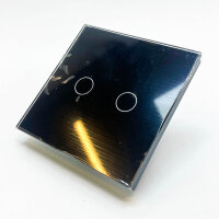 PANGTZEEN Smart WiFi Light Switch 2-Way, 2.4GHz, Alexa & Google Home, Tuya App, Voice Control, Tempered Glass, Flush-Mounted, Black