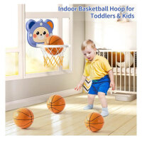 TEMI mini basketball hoop, indoor, for children 3-6 years, including 4 balls, ideal toy for birthday gifts.