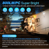 SUPAREE LED Wohnmobilbeleuchtung 12V, Doppelfarbig 3000K/6500K, ideal für Camper und Boote, energiesparend und langlebig.