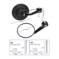 SUPAREE Motorrad Spiegel, Rund, 360° drehbar, robuste Aluminiumlegierung, kompatibel für Scooter, Roller, ATV.