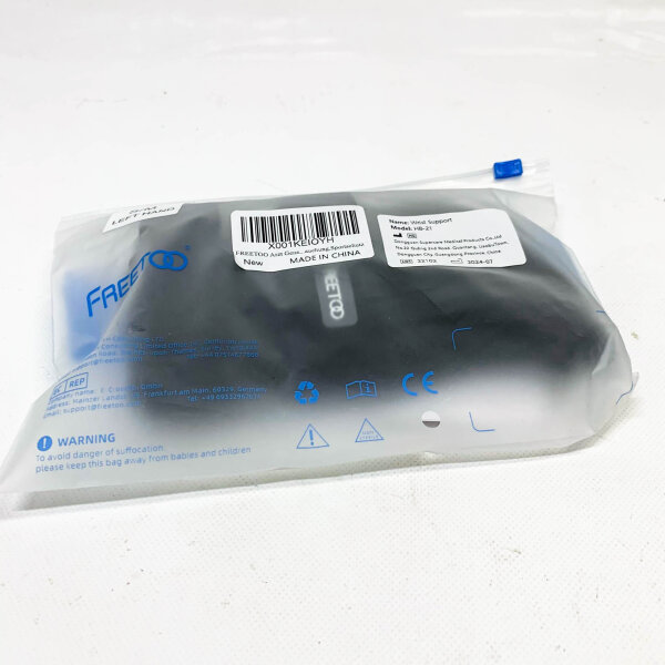 FREETOO Handgelenkbandage S/M links, verstellbar, 3 Schienen, für Arthritis, Sehnenentzündung, Verstauchung, Sportschutz, Tag-Nacht.