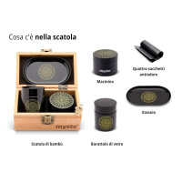 MYSTE ZODIAC Stash Box, large, smell-proof, combo kit with grinder 63mm and rolling tray, lockable.