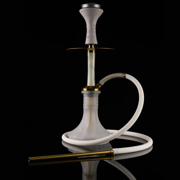 Contraband Hookah Shisha, Wasserpfeife, Russian Roulette, edles Gold/Weiß, einzigartiges Design, perfekte Raucherfahrung.