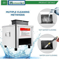 Mxmoonant Electric Meat Slicer, 850W Stainless Steel 3.5mm + 10mm 2 Feeding Ports for Meat and Vegetables with Dent/Scratch.