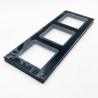 PANGTZEEN Schuko Steckdose, 3-fach, Unterputz, 16A, Glasrahmen, schwarz, ideal für Wohnzimmer, Schlafzimmer, Küche, Büro.