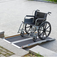 Gardhom Klapprampe 183 cm, Rollstuhlrampe, leicht, faltbar, rutschfest, ideal für den Innen- und Außenbereich.