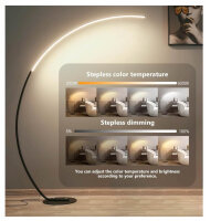 Moderne LED Fußlampe, 25W, 170 cm, einstellbar, schwarz, ideal für Schlafzimmer und Büro (Fernbedienung fehlt)