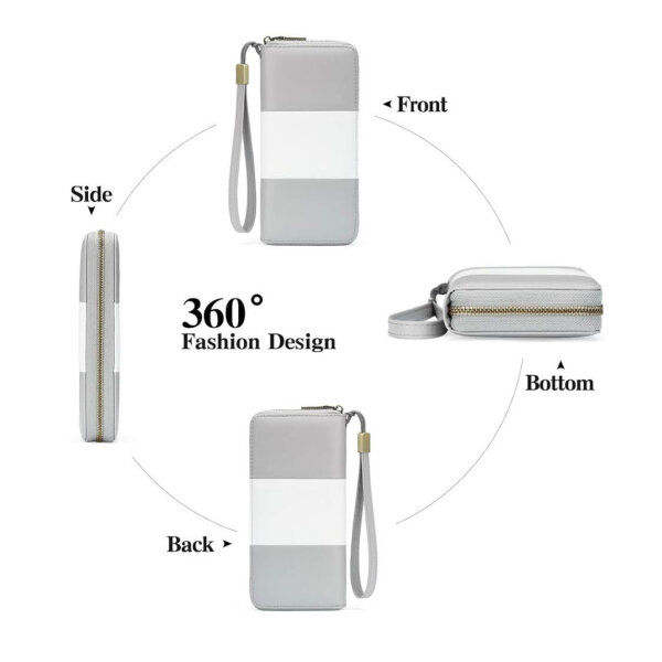 GOIACII womens wallet, RFID blocking, large long format, 36 card slots, elegant leather design.