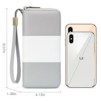 GOIACII Geldbörse Damen, RFID Blocking, großes Langformat, 36 Kartenfächer, elegantes Lederdesign.