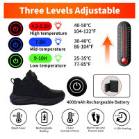 Womens mens hiking shoes 35, winter shoes warm sneakers, heated shoes, trekking low shoes, black, EU 35.