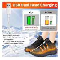 Womens mens hiking shoes 35, winter shoes warm sneakers, heated shoes, trekking low shoes, black, EU 35.